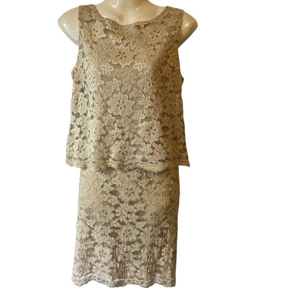 VTG Jones New York Outfit Set Skirt & Top Sz 4P/6P Cream Lace Formal Evening - Picture 1 of 10